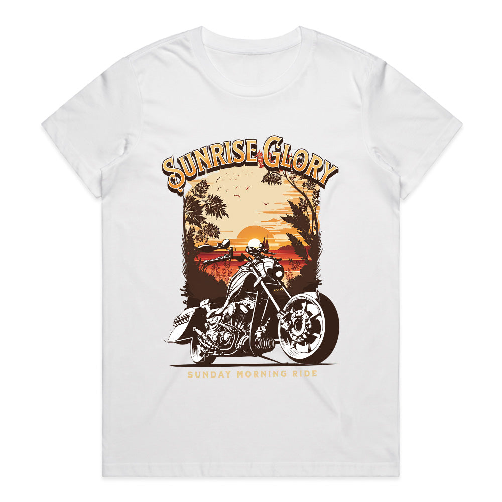 Sunrise Glory: Sunday Ride Chopper Tee