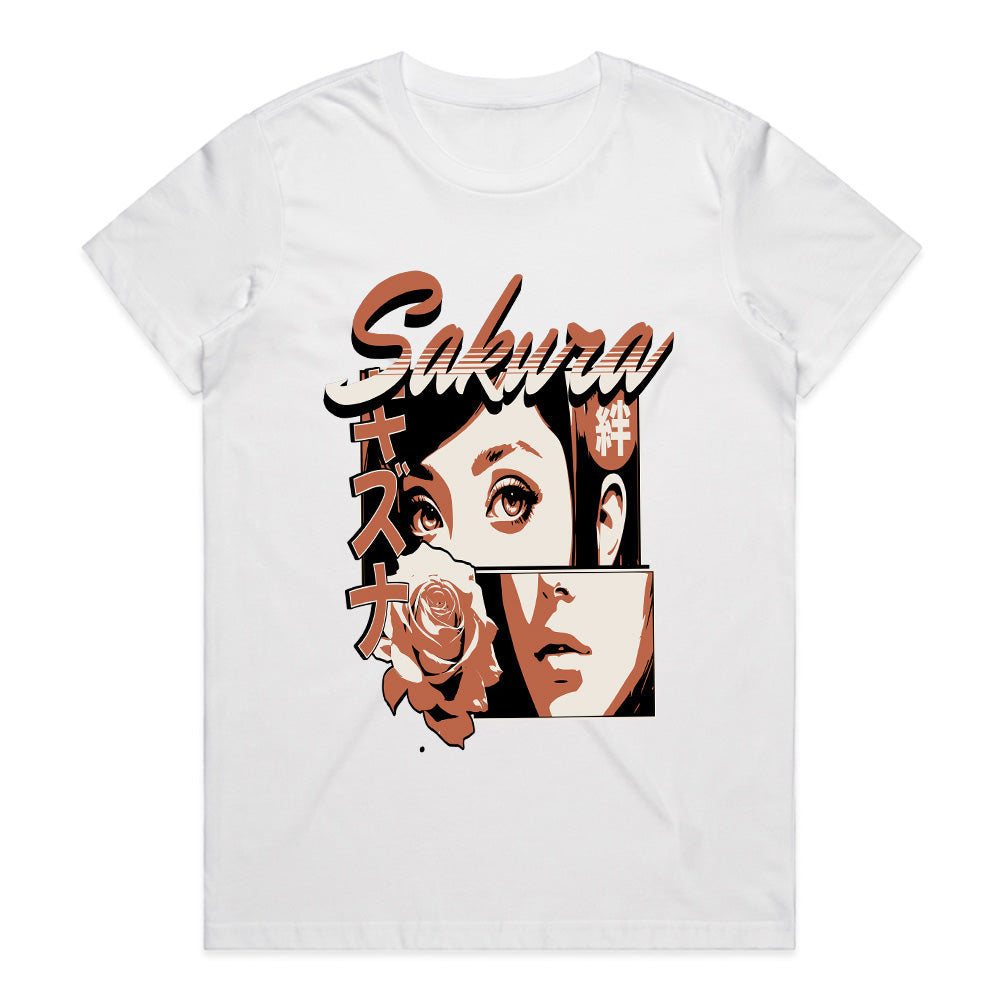 Blossom Noir: Sakura Retro Manga Tee