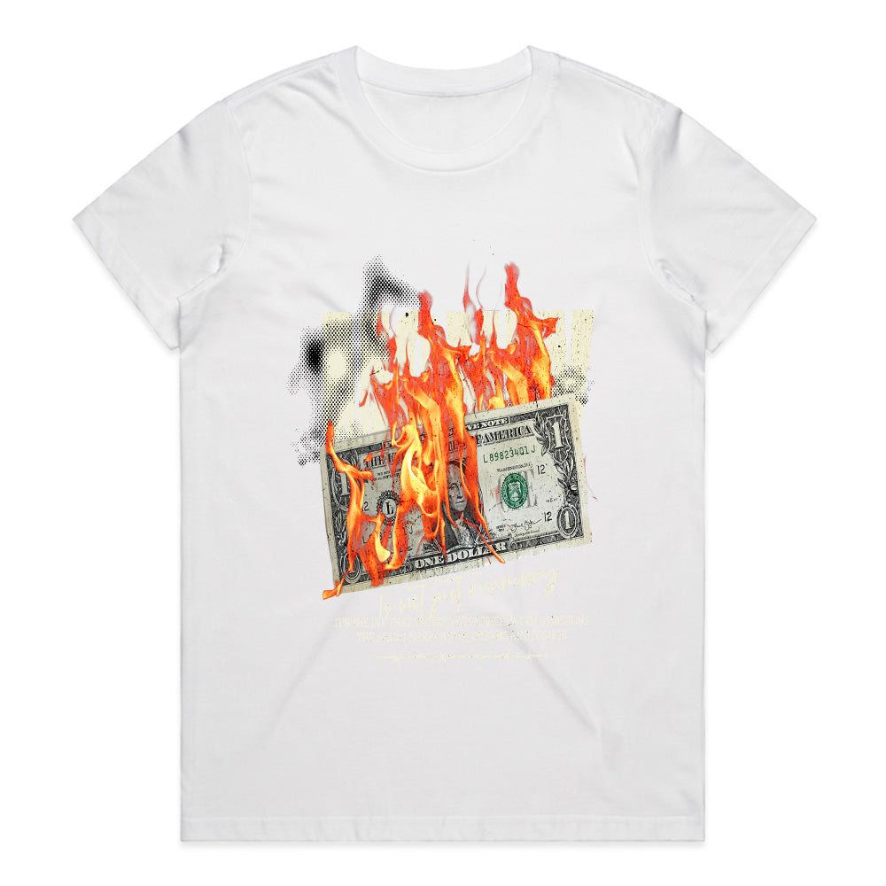 Burning Ambition: Money on Fire Statement Tee