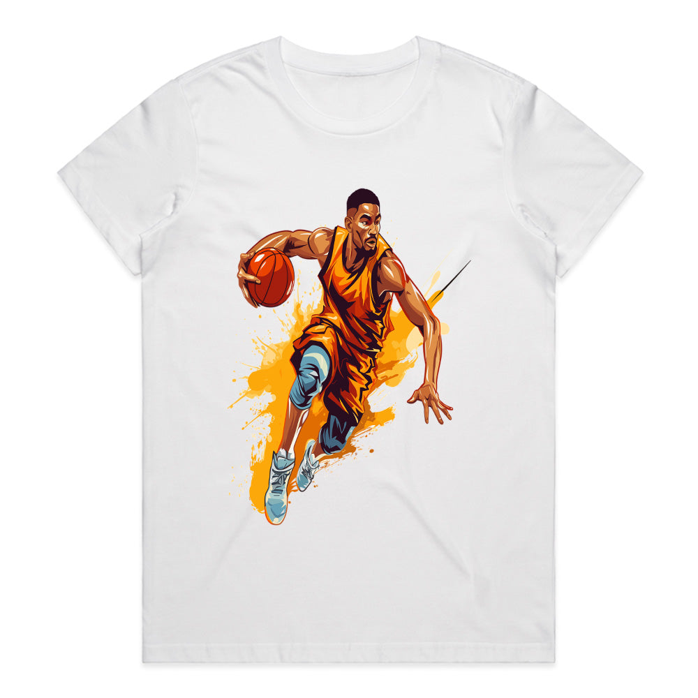 Full Court Blaze: Dynamic Hoops Tee