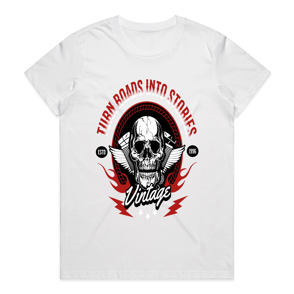 Rebel Road: Vintage Rider Skull Tee