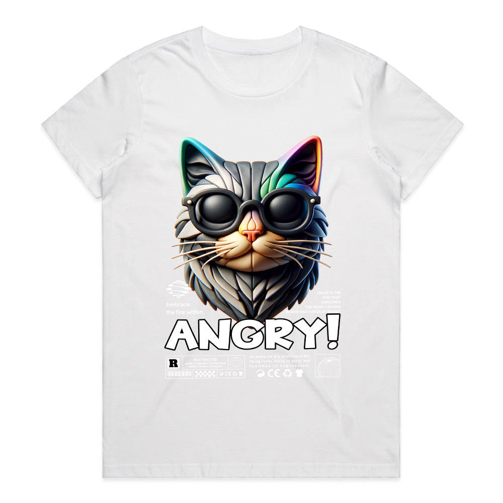 Furious Feline: Angry Cat Rebel Tee