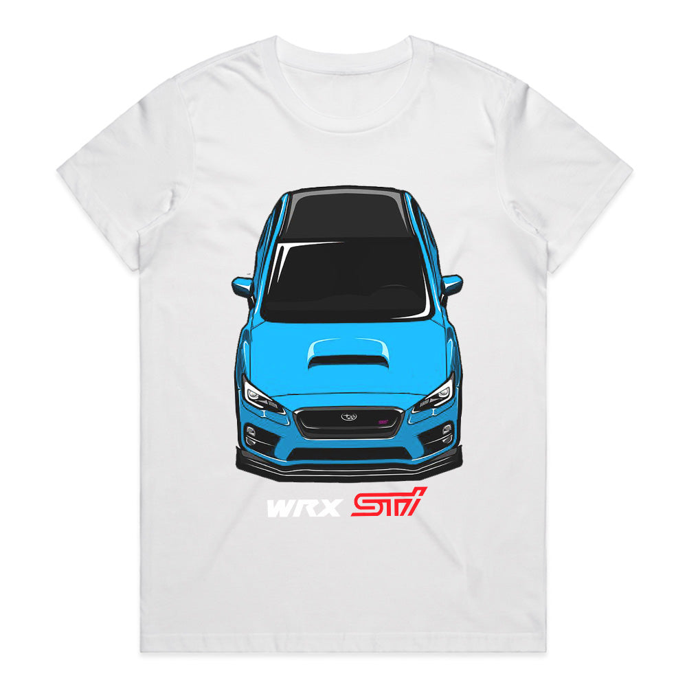 WRX STI Blue Beast Front View T-Shirt – Rally Legend Series