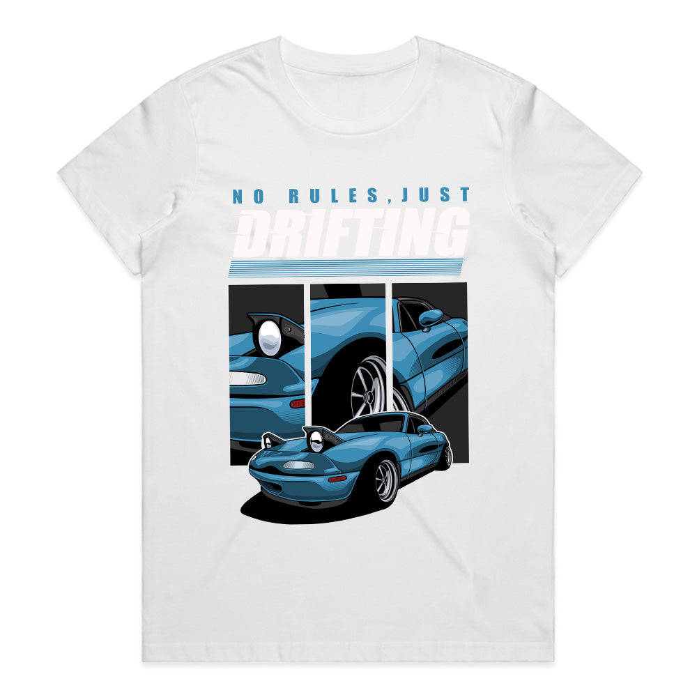 No Rules, Just Drifting Miata T-Shirt – Slide Culture Edition