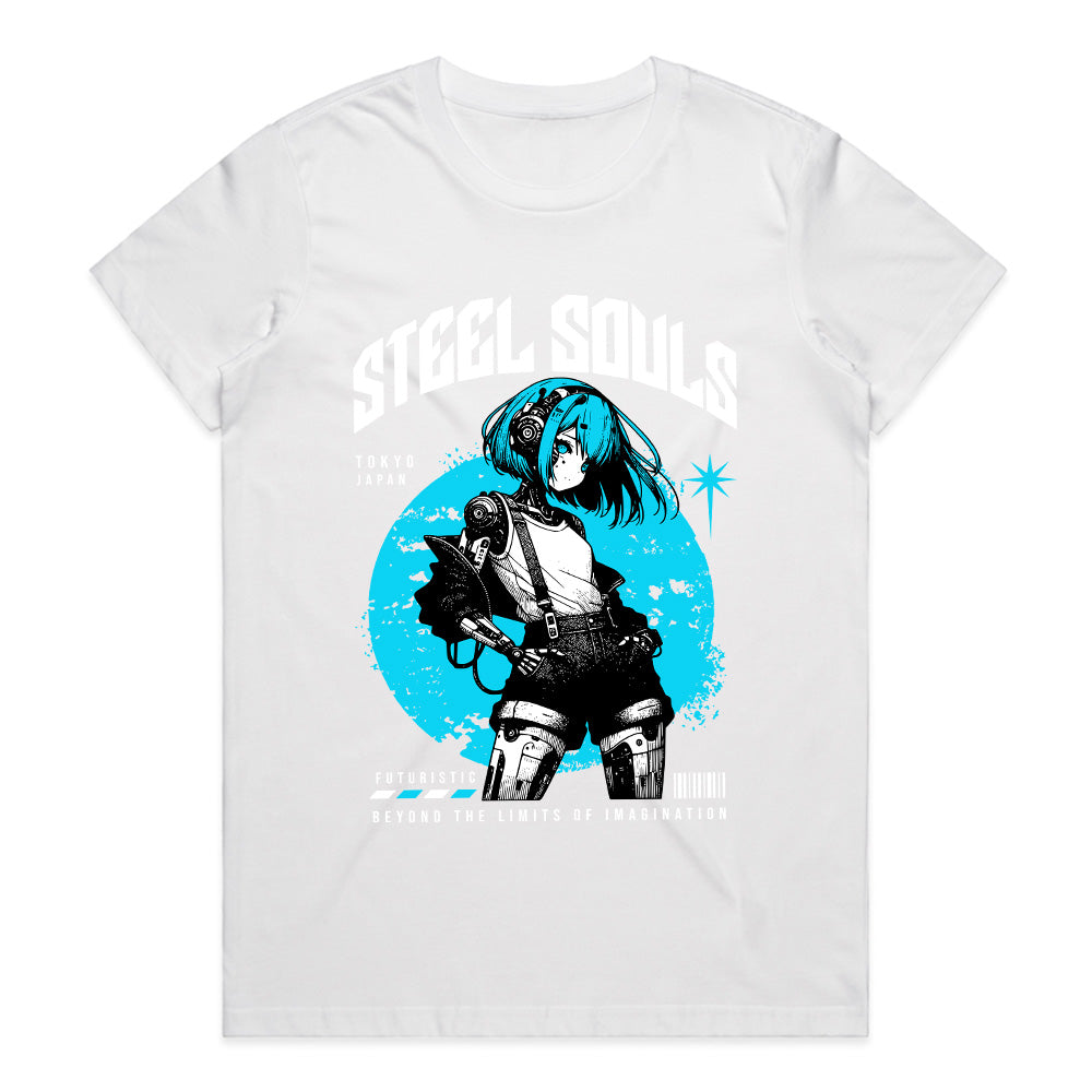 Steel Souls – Futuristic Cyborg Anime Tee
