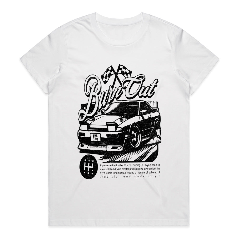 Burn Out Drift Car Streetwear T-Shirt – Vintage Racer Edition