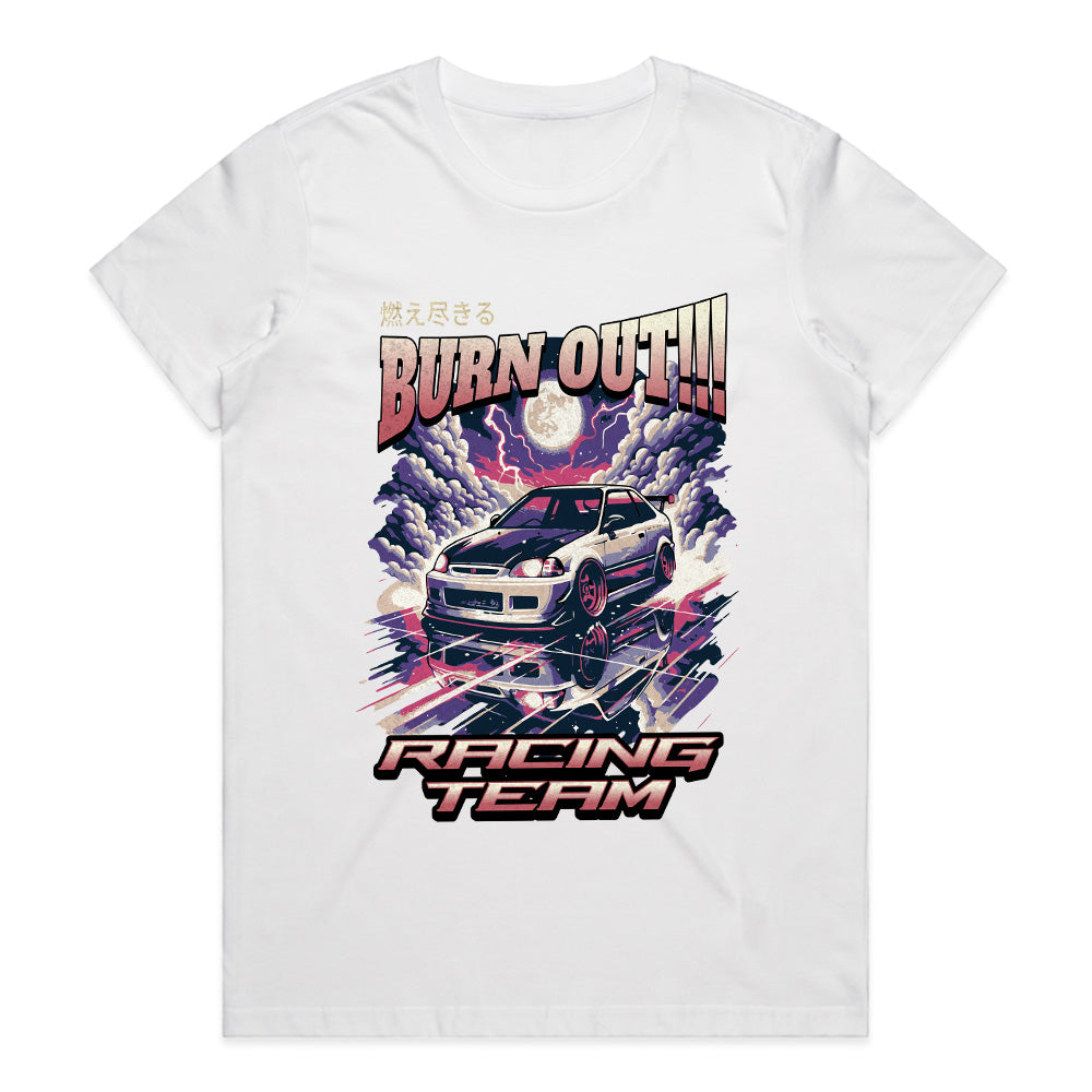 Burn Out Racing Team JDM Street Racer T-Shirt – Neon Drift Legends