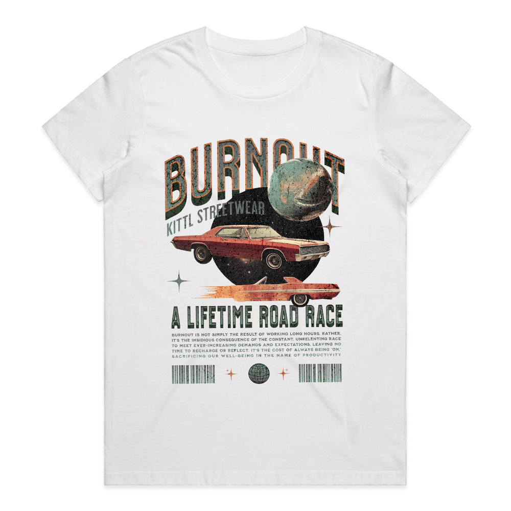 Burnout Streetwear Retro Car T-Shirt – A Lifetime Road Race Edition