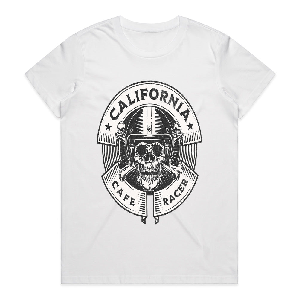 California Café Racer – Vintage Skull Biker T-Shirt