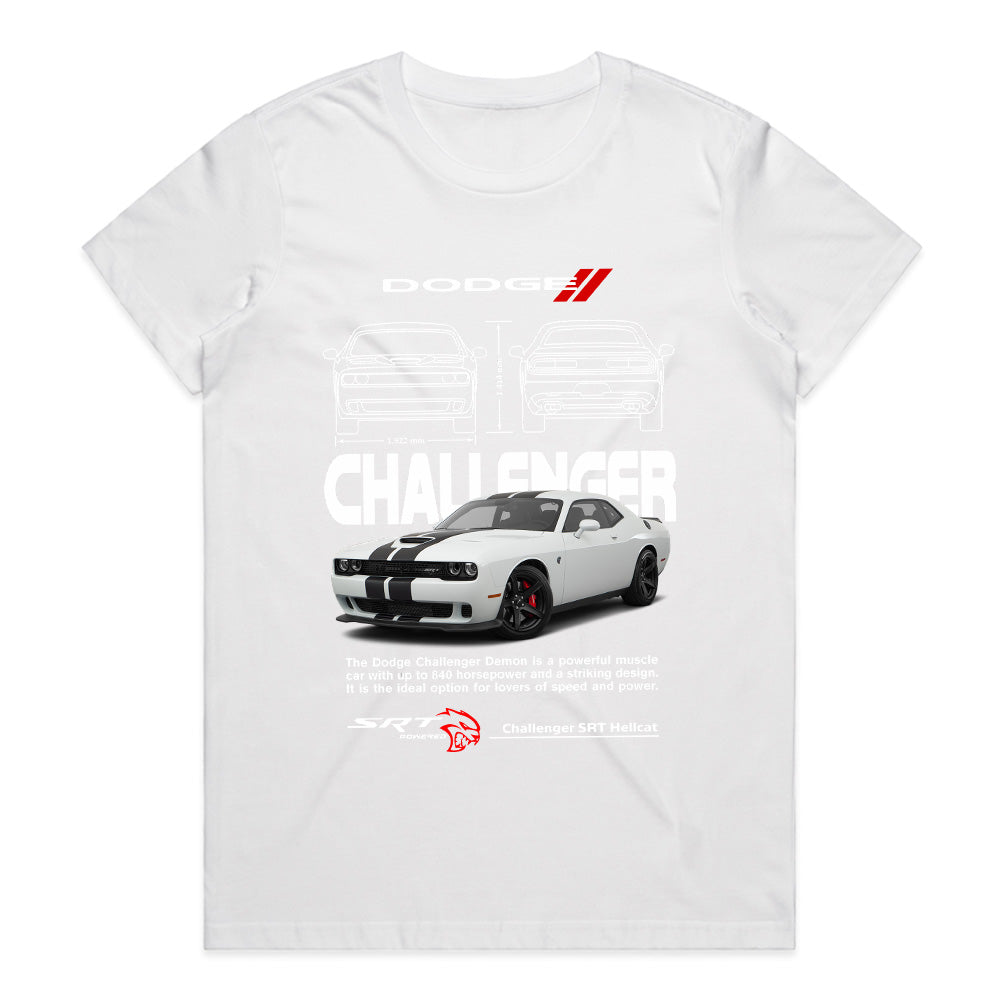 Dodge Challenger SRT Hellcat – Power & Precision Muscle Car T-Shirt