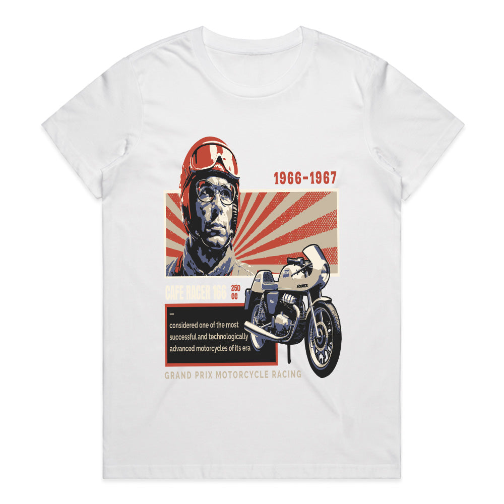 Vintage Grand Prix Café Racer 166 – Retro Motorcycle Racing T-Shirt