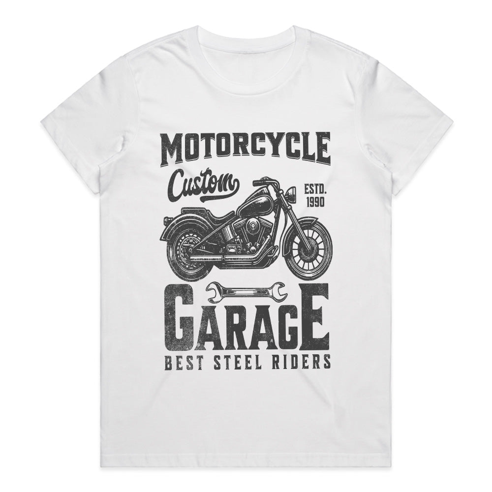 Custom Motorcycle Garage – Best Steel Riders T-Shirt