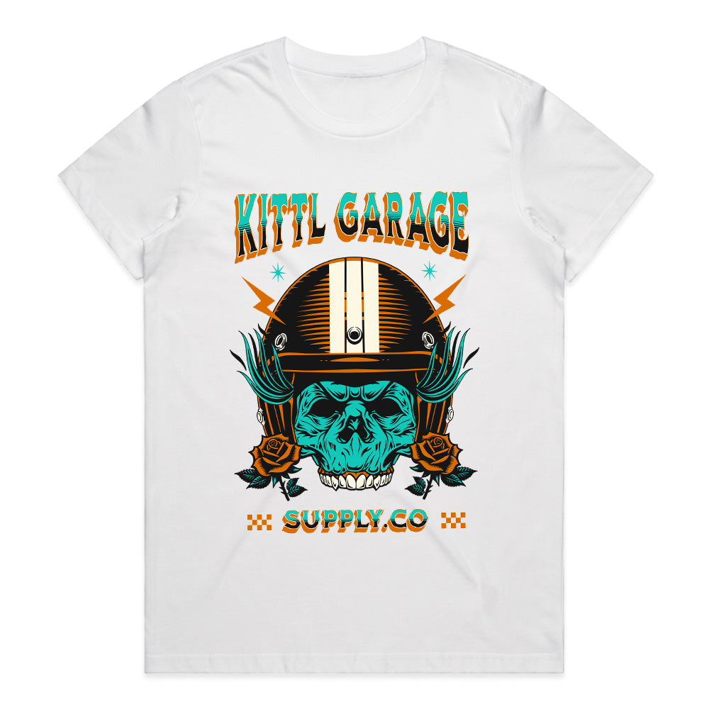 Kittl Garage – Vintage Biker Skull Mechanic T-Shirt