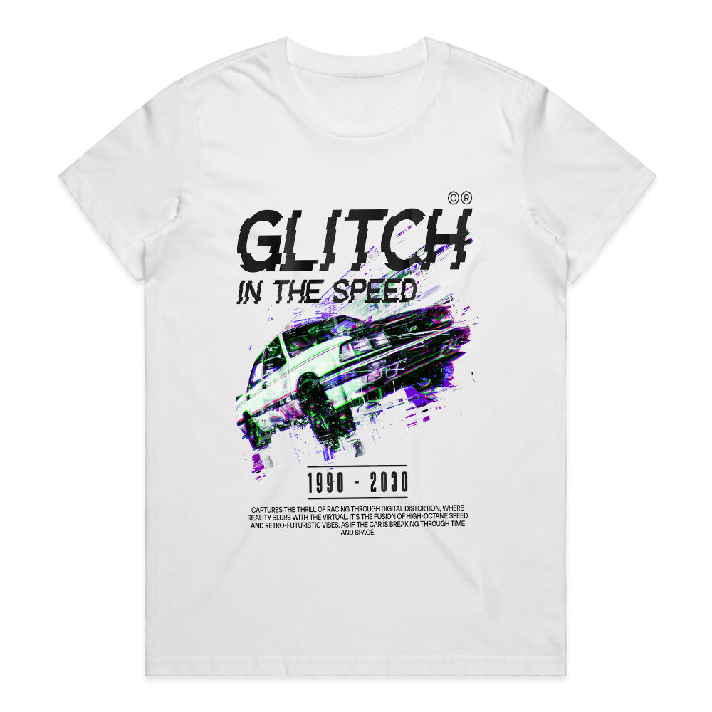 Glitch in The Speed: Retro Drift Pixel T-Shirt