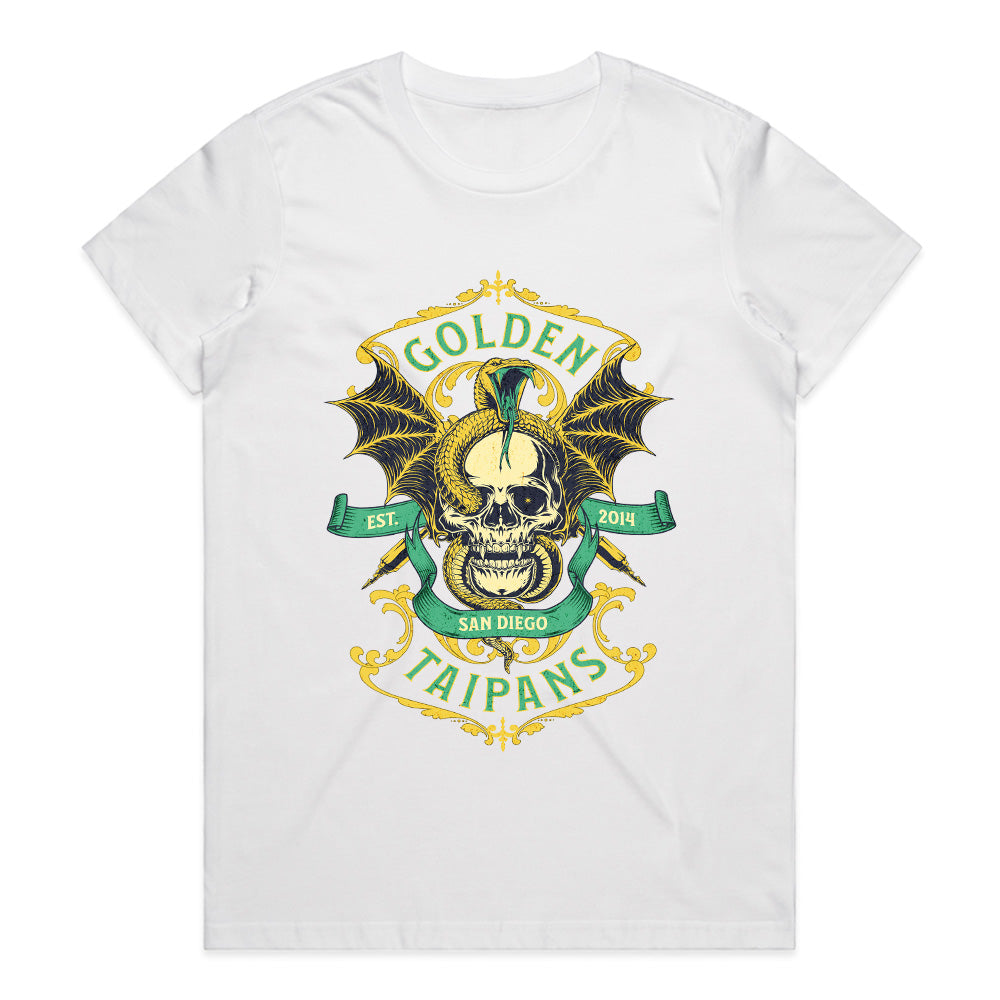 Golden Taipans – San Diego Ornate Skull T-Shirt