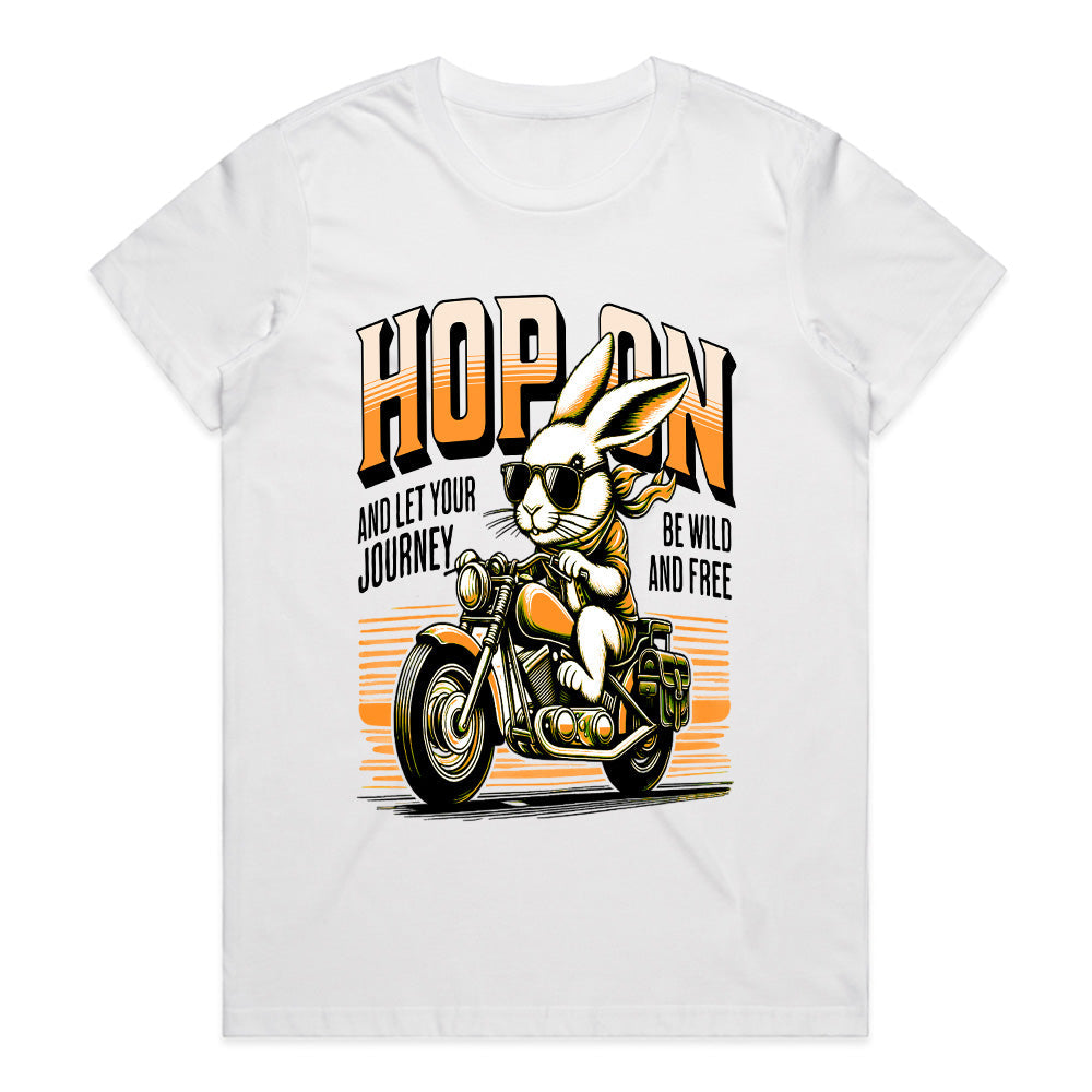 Hop On – Cool Biker Rabbit Adventure T-Shirt
