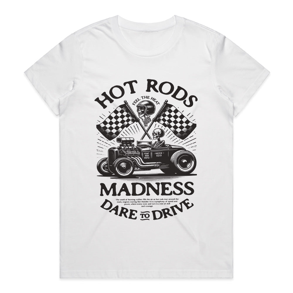 Hot Rods Madness: Dare to Drive Skull Racer T-Shirt