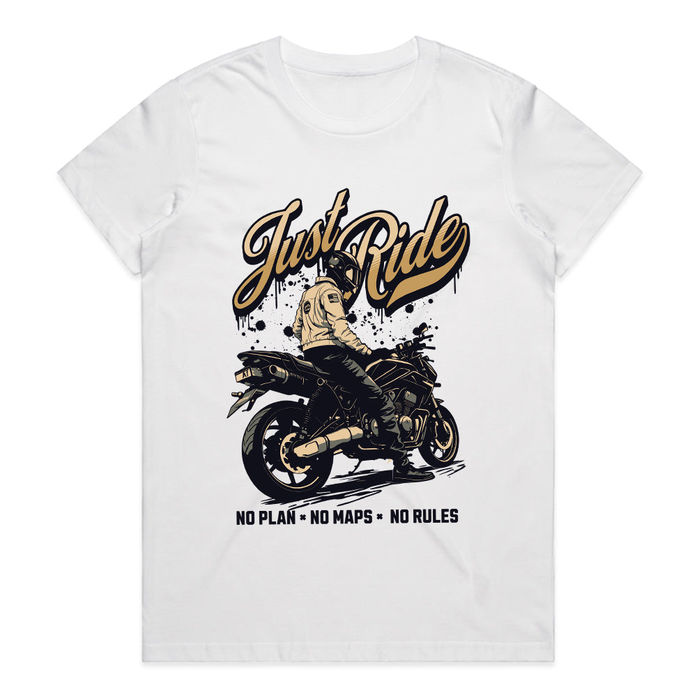 Just Ride – Minimalist Biker Spirit T-Shirt