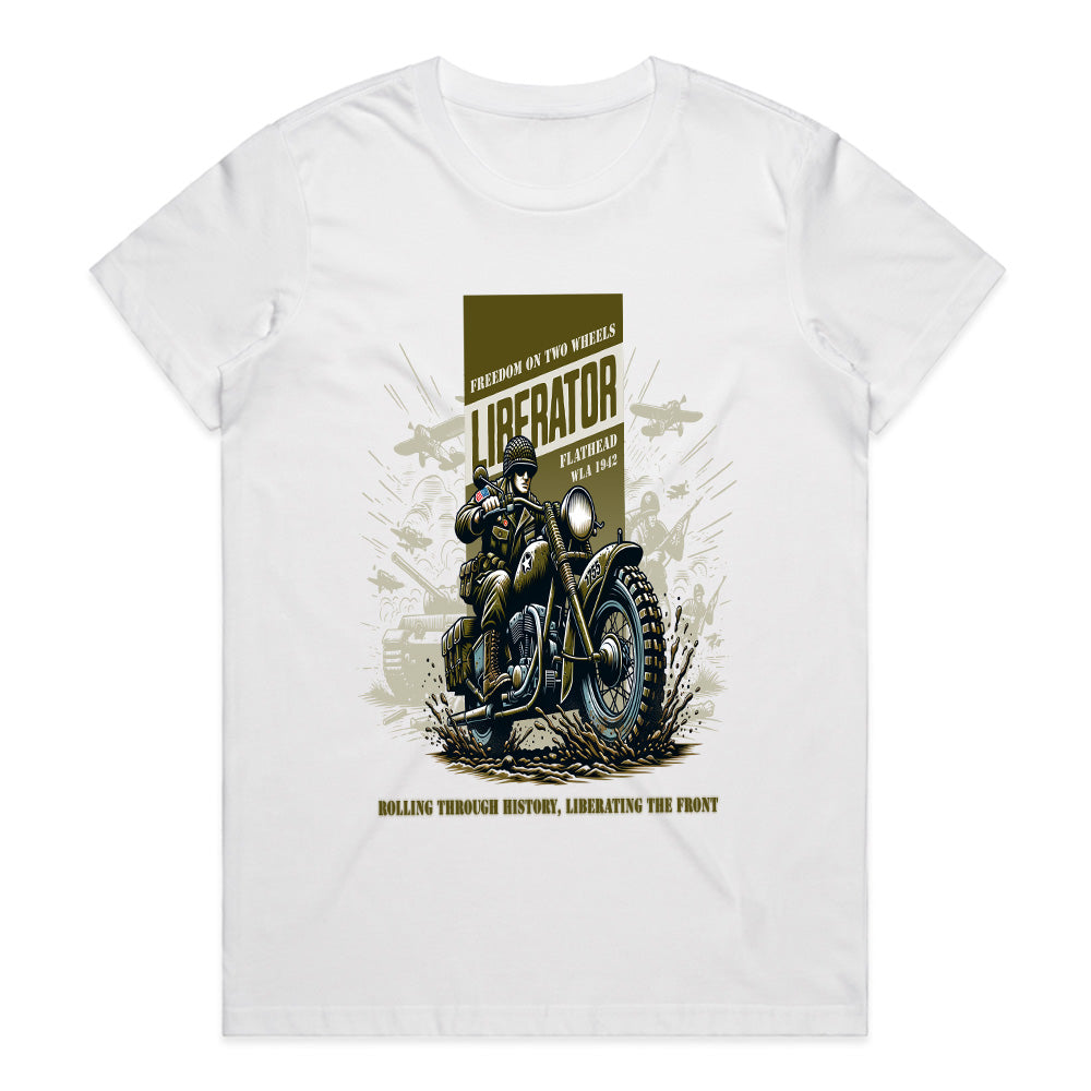 Liberator Ride: WWII Flathead Motorcycle Tribute T-Shirt