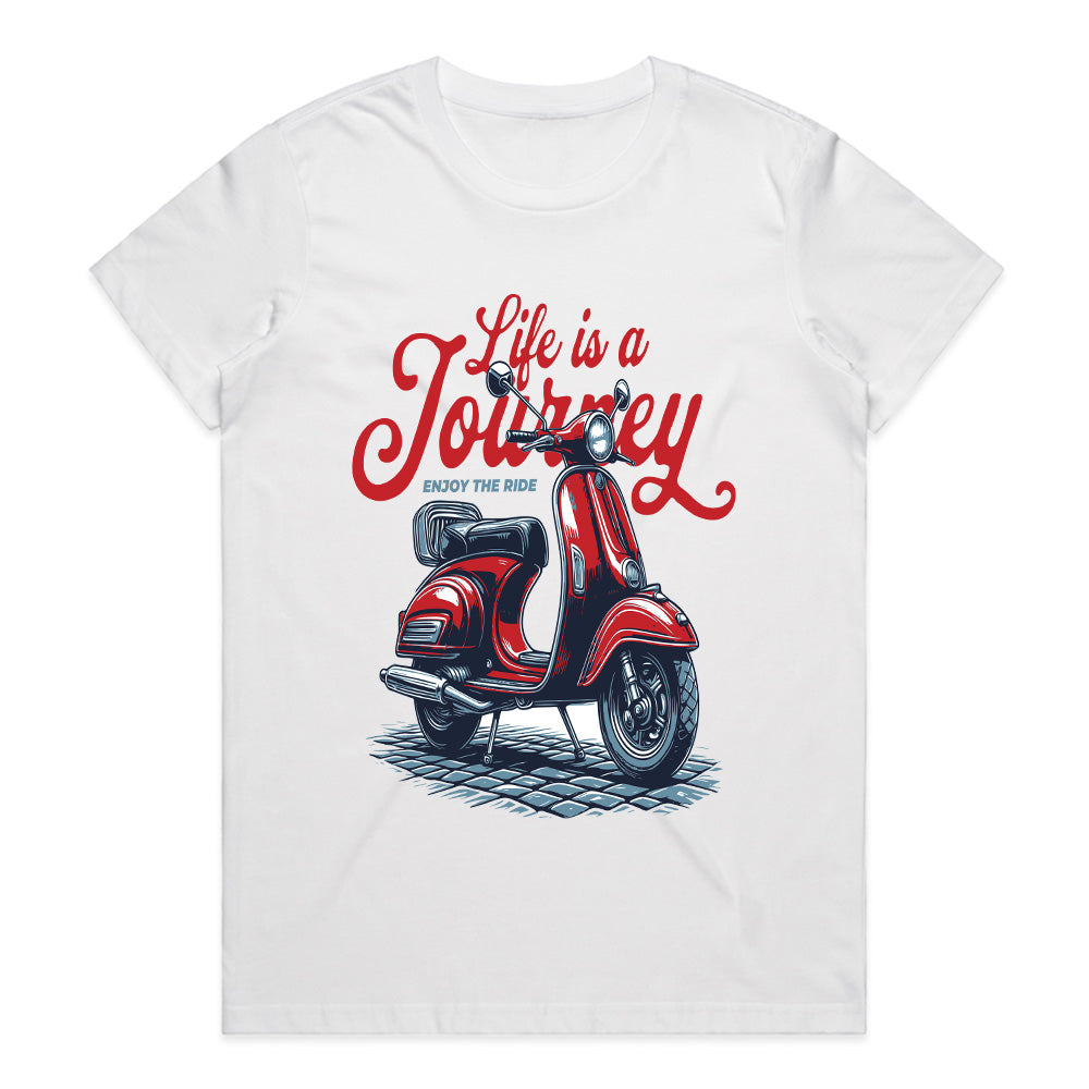 Life is a Journey – Enjoy the Ride Retro Scooter T-Shirt