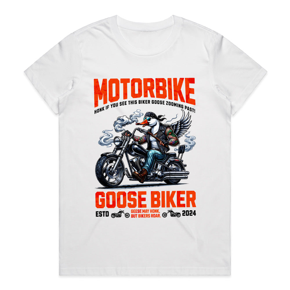 Goose Biker – Honk & Roar Funny Motorcycle T-Shirt