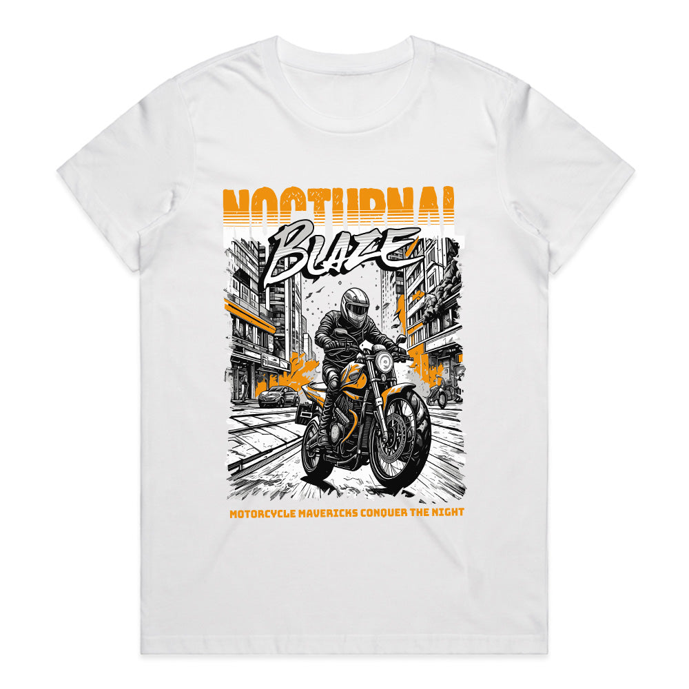 Nocturnal Blaze – Motorcycle Mavericks Graphic T-Shirt