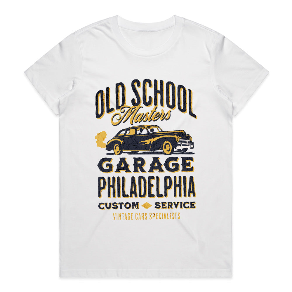 Old School Masters Garage T-Shirt – Philadelphia Vintage Car Edition