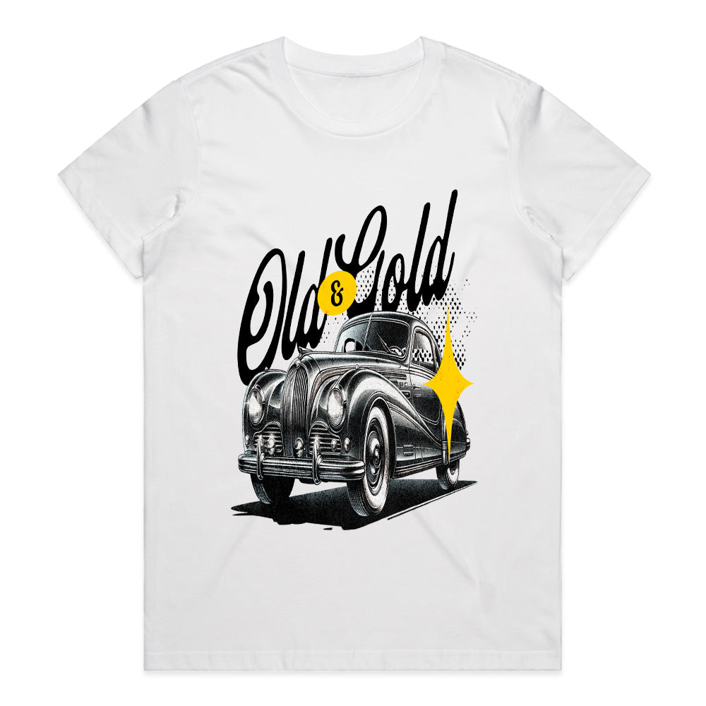 Old & Gold Vintage Classic Car T-Shirt – Timeless Elegance Edition