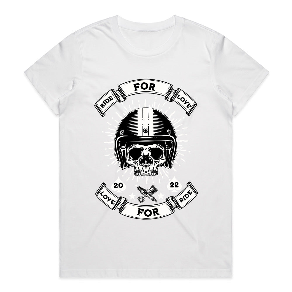 Ride for Love T-Shirt – Skull Biker Passion for the Road Tee