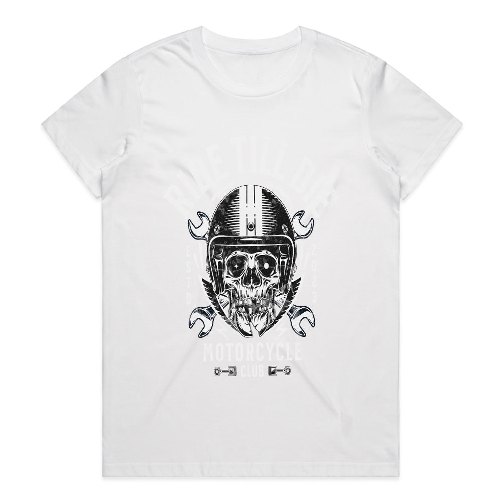 Ride Till Die T-Shirt – Hardcore Biker Skull Motorcycle Club Tee