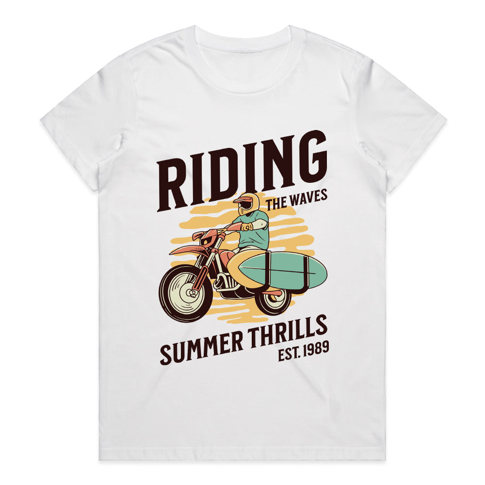 Riding the Waves T-Shirt – Surf & Motorcycle Adventure Tee