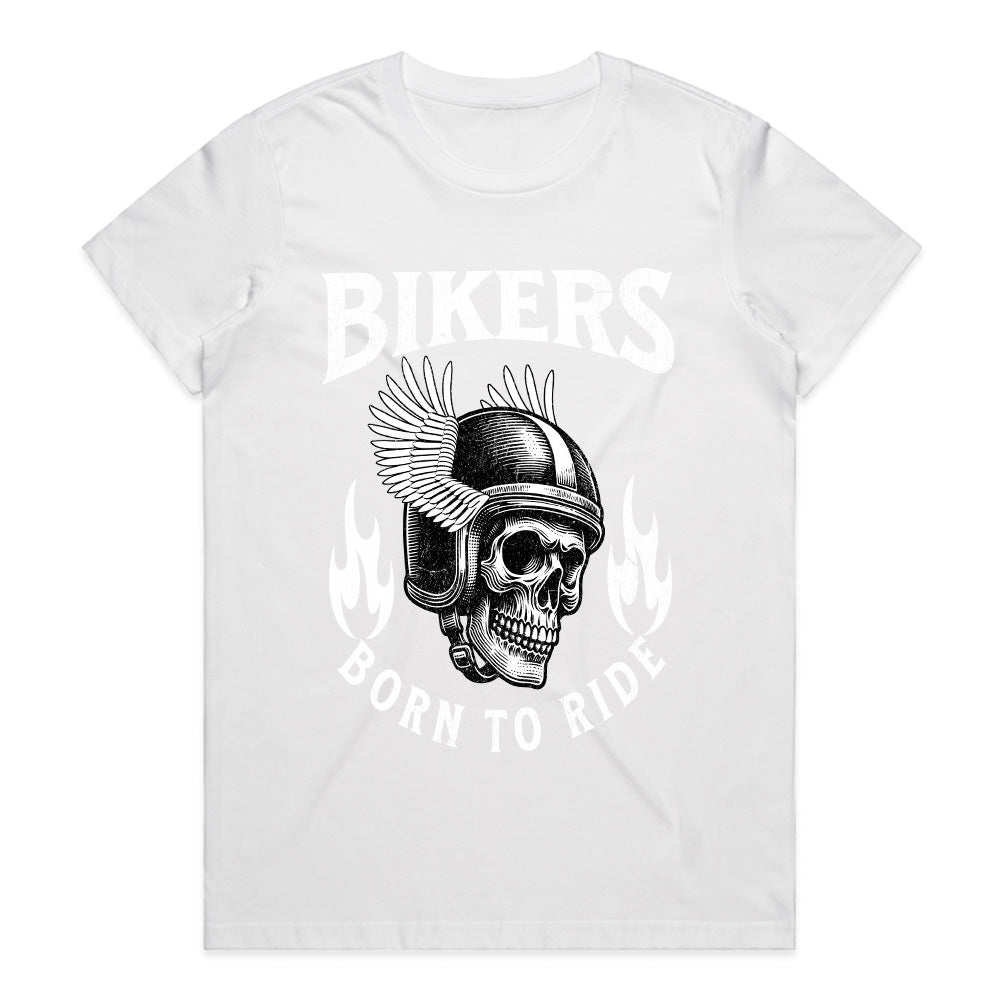 Bikers Born to Ride T-Shirt – Winged Skull Motorcycle Tee