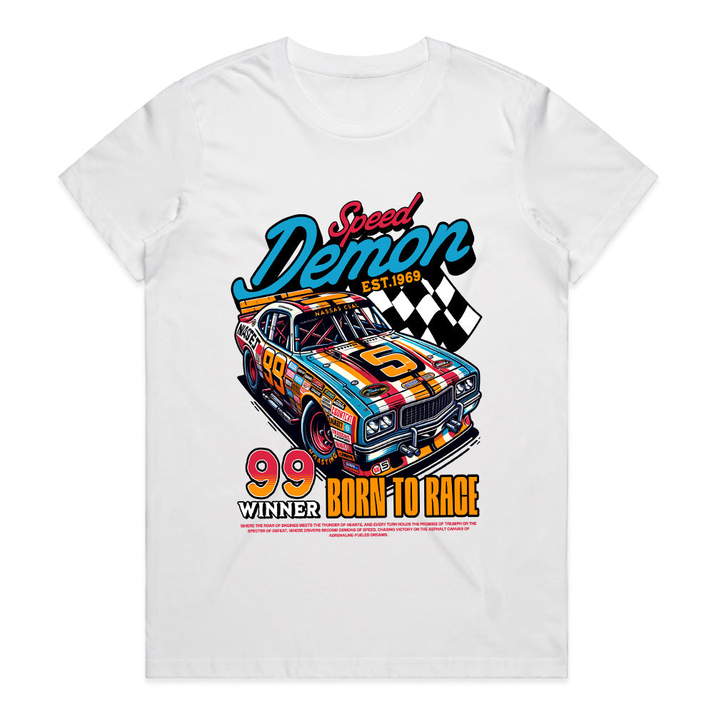 Speed Demon Born To Race Vintage NASCAR Style T-Shirt