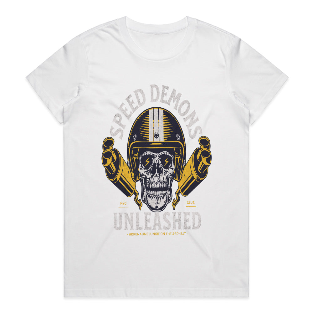 Speed Demons Unleashed T-Shirt – Hardcore Biker Skull Tee