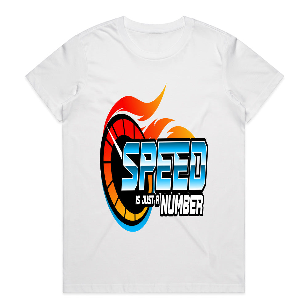 Speed Is Just a Number T-Shirt – Bold Racing Flame Graphic Tee