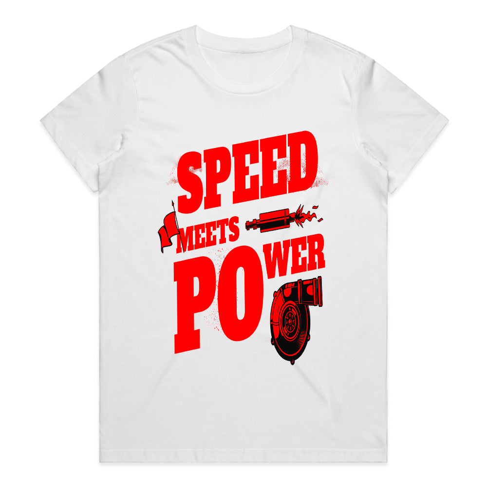 Speed Meets Power Turbocharger T-Shirt – Red Performance Boost Edition