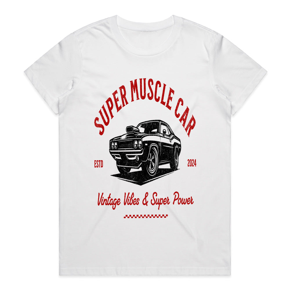 Super Muscle Car – Vintage Vibes & Super Power T-Shirt