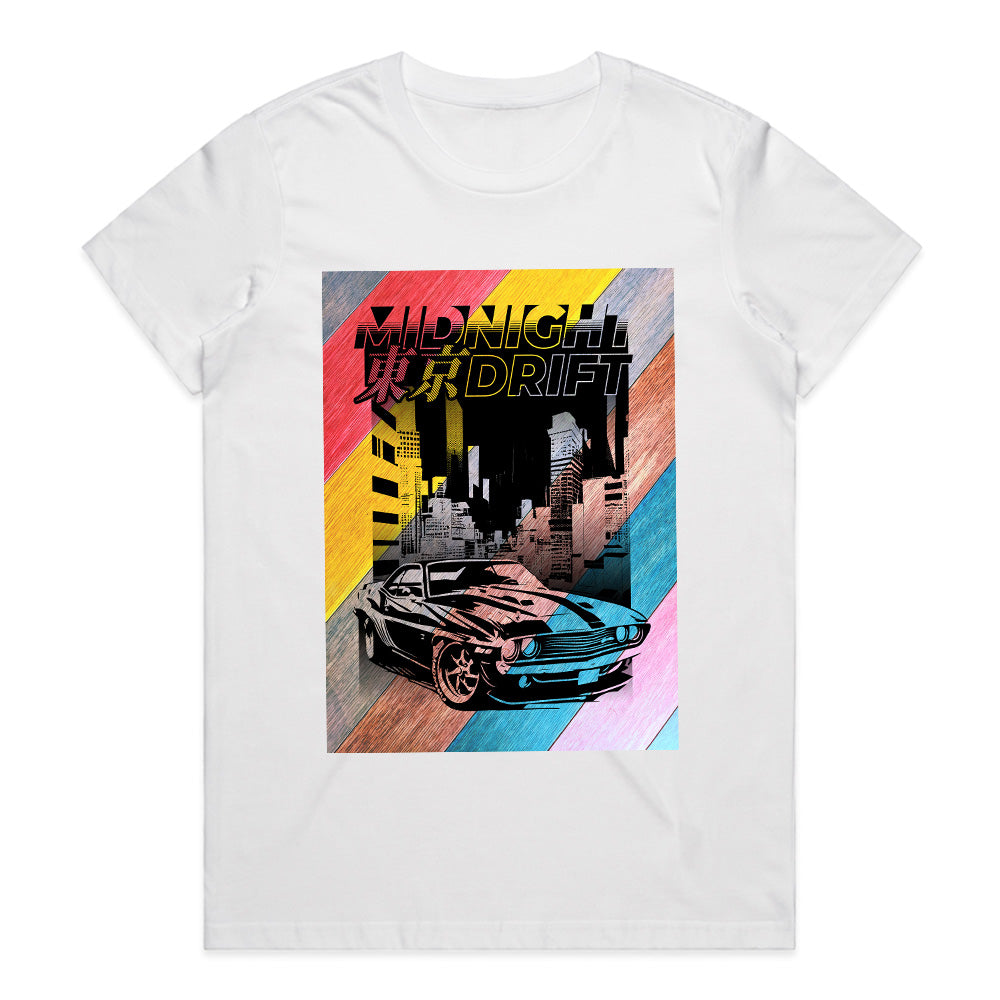 Tokyo Midnight Drift – Retro Neon Street Racer T-Shirt