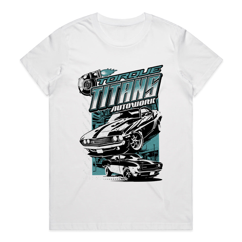 Torque Titans Autowork – Muscle Car Powerhouse T-Shirt
