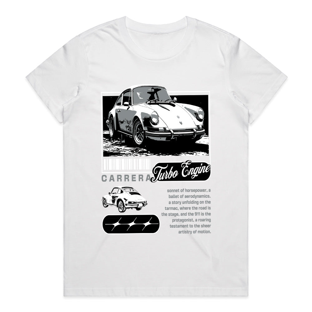 Vintage Porsche Carrera Turbo Engine – Retro Car Enthusiast T-Shirt