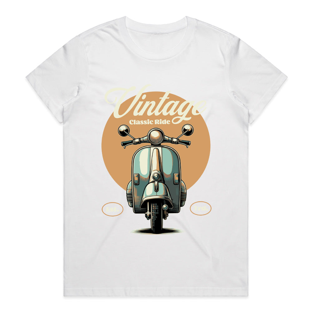 Vintage Classic Ride T-Shirt – Retro Scooter Enthusiast Apparel