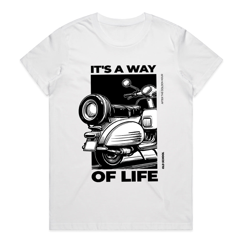 Way of Life Retro Scooter T-Shirt – Classic Ride, Timeless Passion