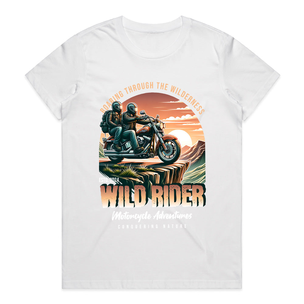Wild Rider Motorcycle Adventure T-Shirt – Roaring Through the Wilderness