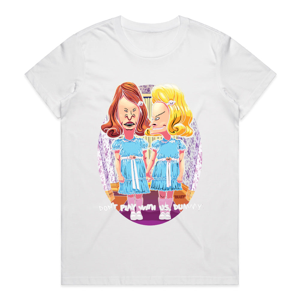 Don’t Play With Us Tee – Parody Horror Twins Edition