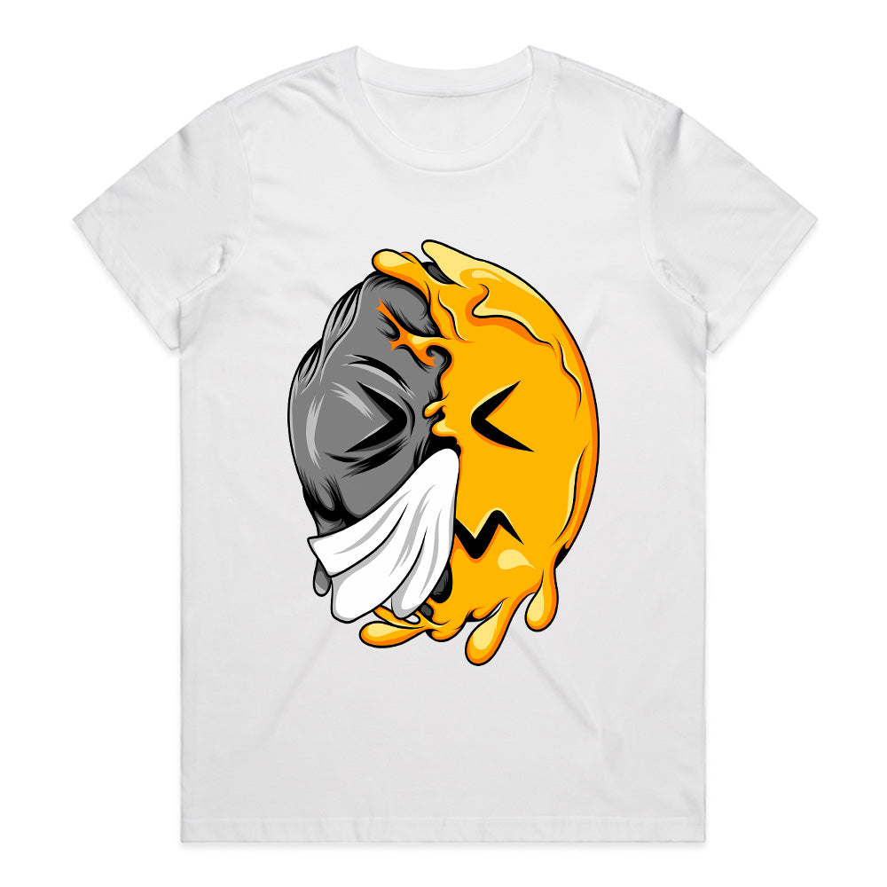 Crying Chaos: Masked Emoticon Split Tee