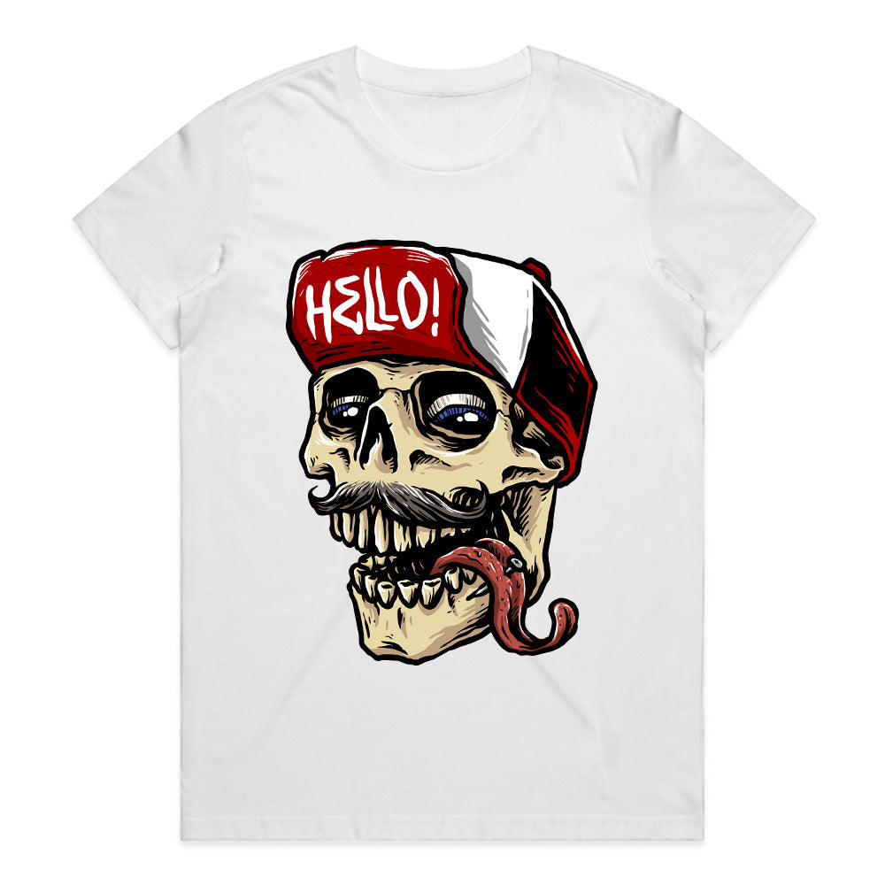 Hello Skull - Funky Undead Streetwear Tee