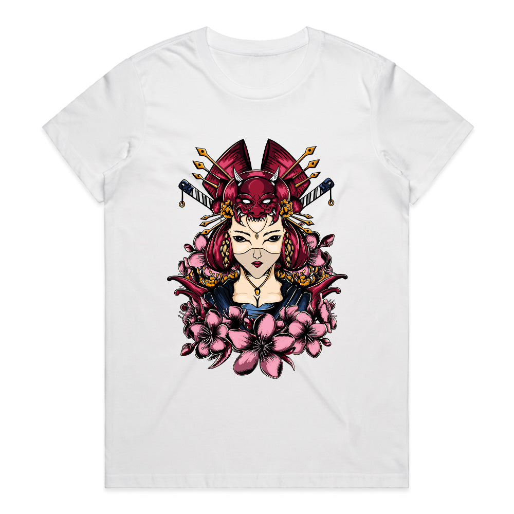 Samurai Blossom: Warrior Beauty Tee