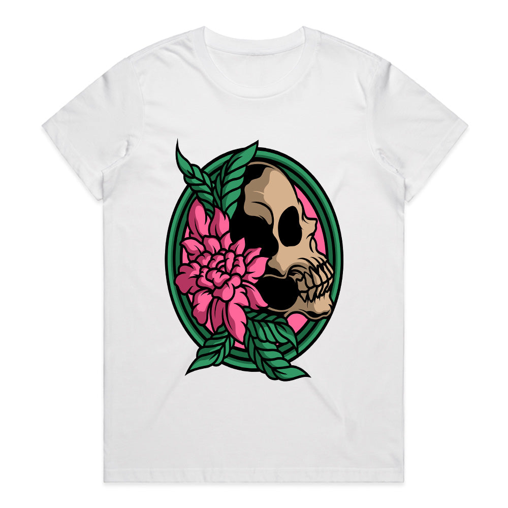 Floral Skull Fusion - Life and Death Art Tee