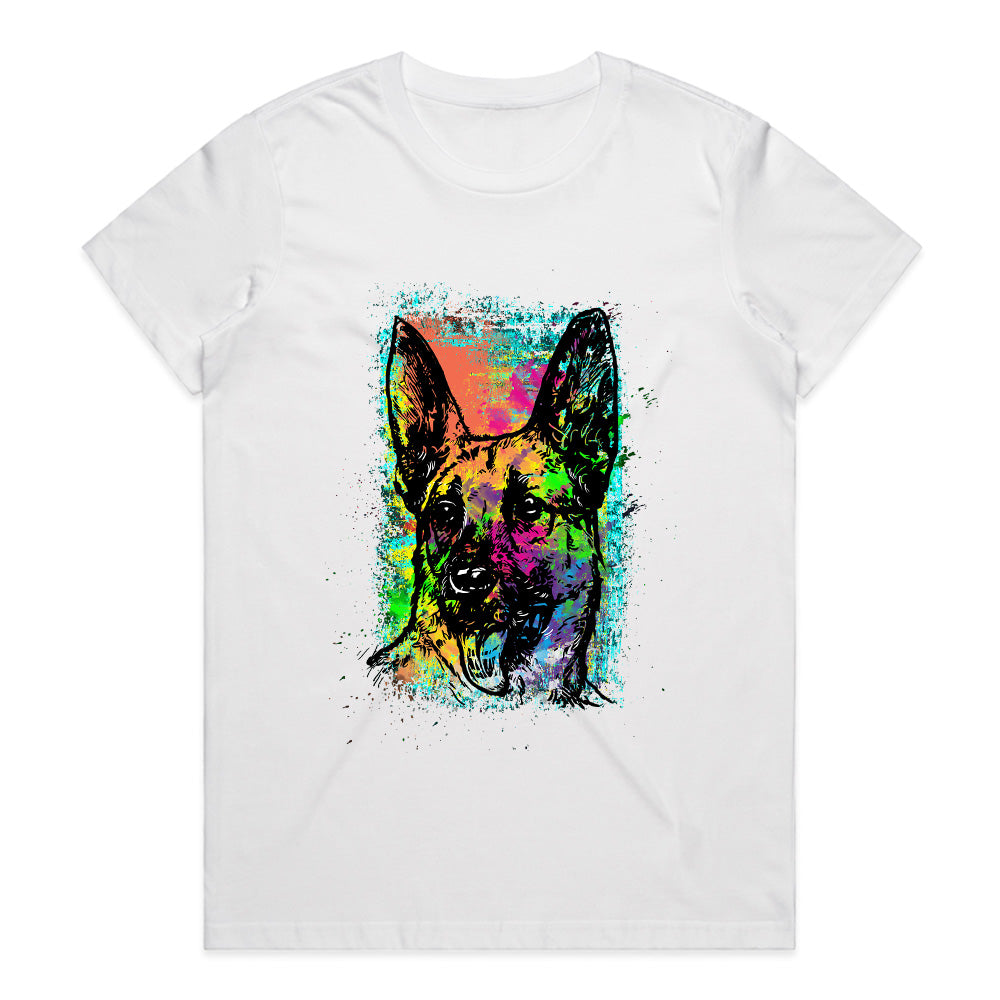 Neon Sentinel – German Shepherd Spectrum Tee
