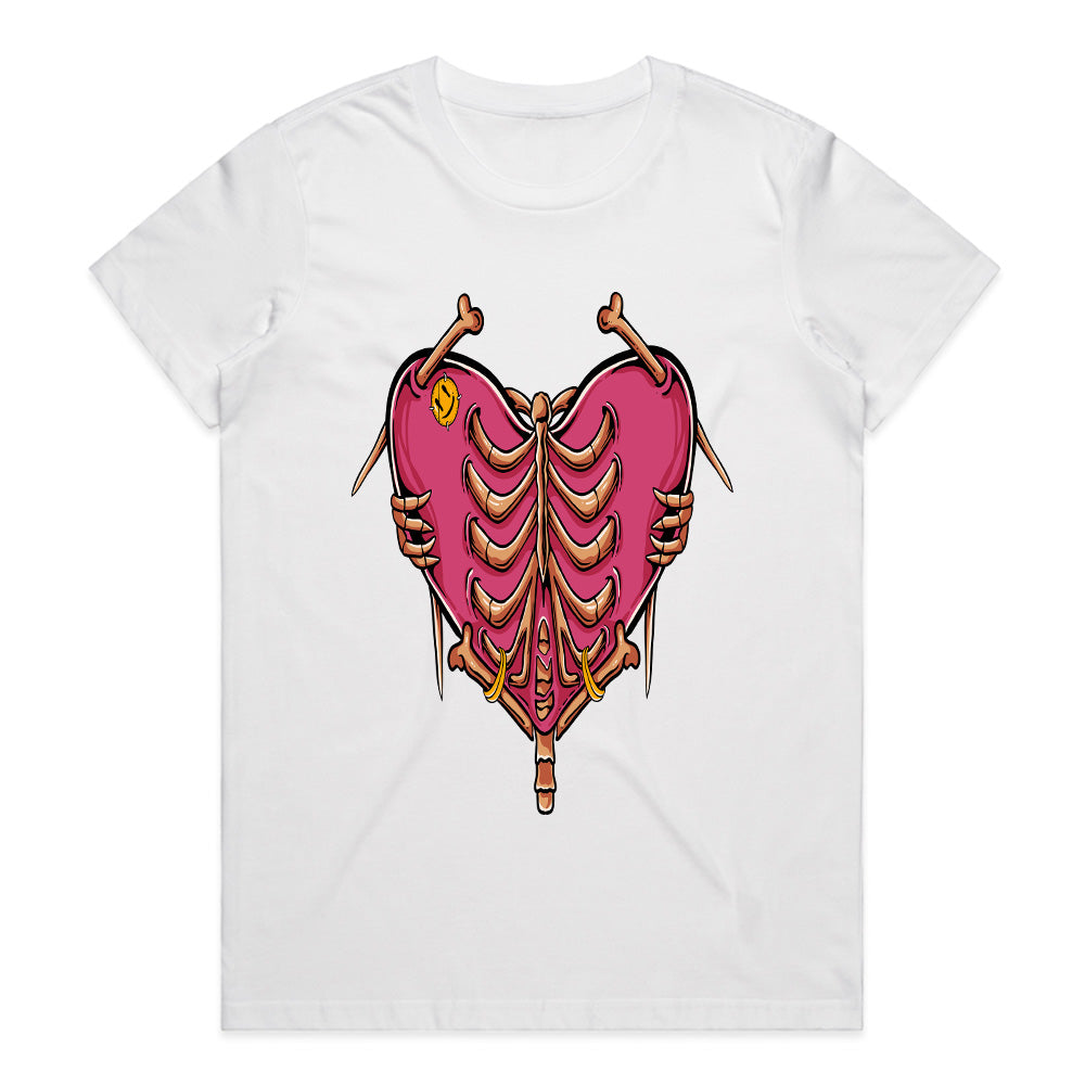 Stitched & Exposed – Ribbed Heart Tee